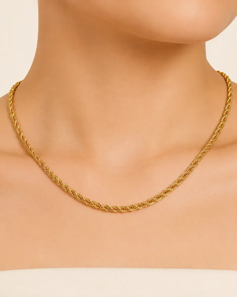 نمای دوم گردنبند طنابی زنانه ژوپینگ ۴۵ سانتیمتر کد N103