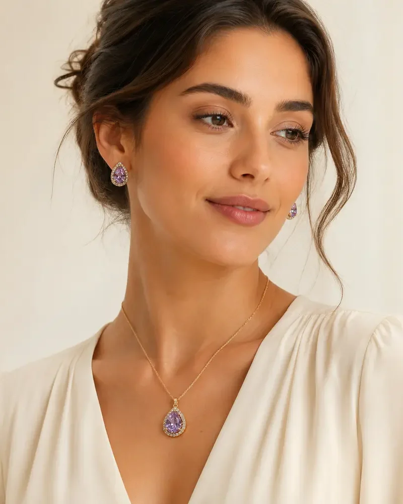 نمای دوم نیمست زنانه اشکی بنفش نگیندار کد S100