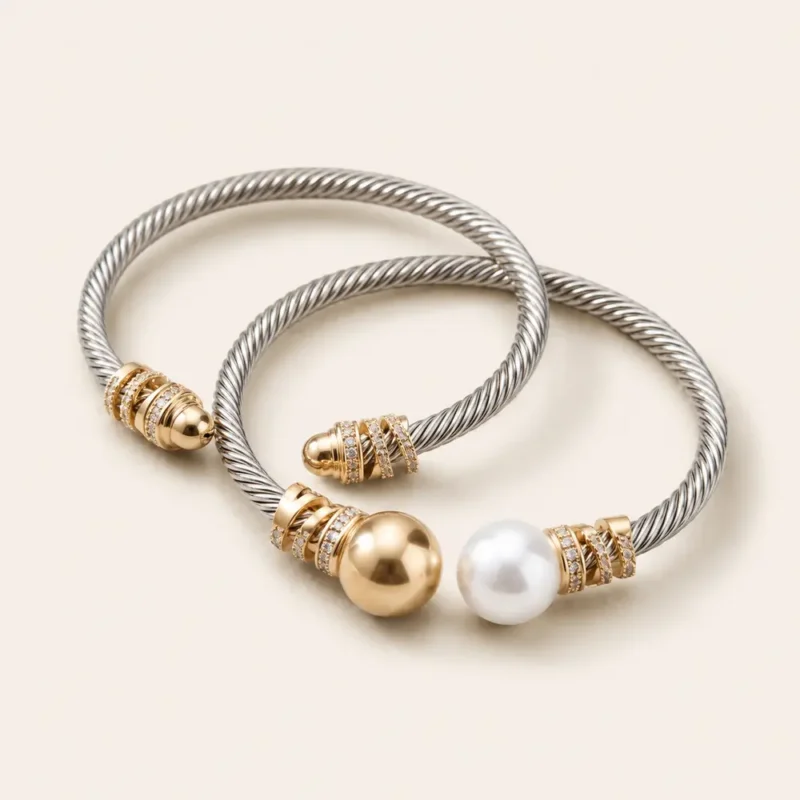 silver-gold-pearl-open-bangles-missgallery