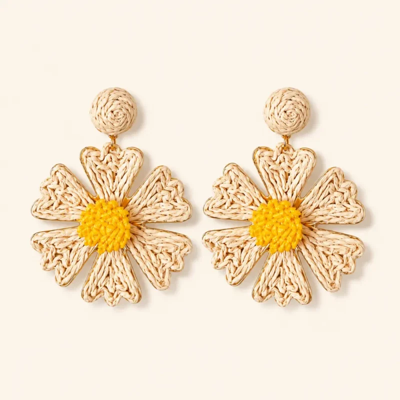 woven-flower-statement-earrings-missgallery
